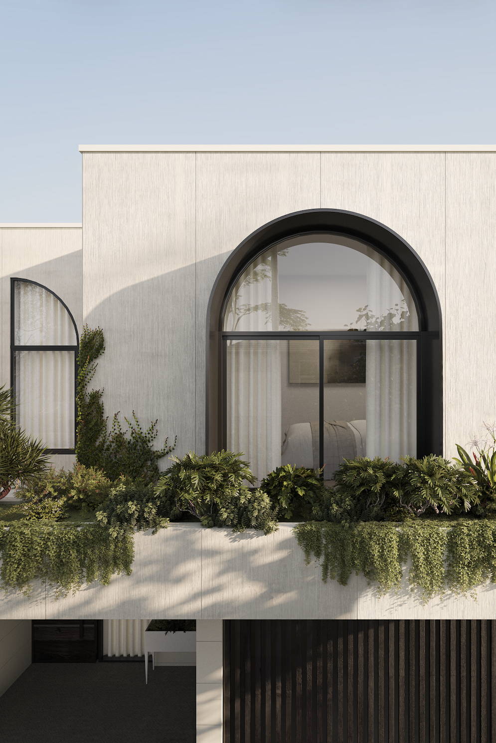 modern exterior building with white cladding