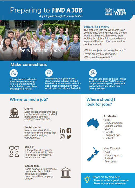Nestle info brochure on how to find a job